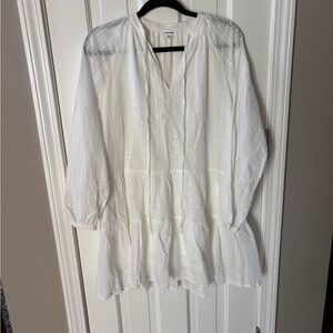 Elegant Eyelet  White Women's dress